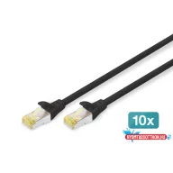  DIGITUS DK-1644-A-030-BL-10 Cat.6A S/FTP LSZH 3m fekete patch kábel (10db/csomag)