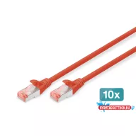   DIGITUS DK-1644-A-030-R-10 Cat.6A S/FTP LSZH 3m piros patch kábel 10db/csomag