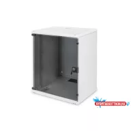   DIGITUS SOHO DN-19 12-U-S-1 19" 12U 595x540x400mm lapraszerelt üvegajtós szürke fali rack szekrény