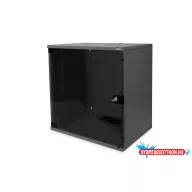   DIGITUS SOHO DN-19 12-U-S-SW 19" 12U 595x540x400mm lapraszerelt üvegajtós fekete fali rack szekrény