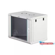   DIGITUS Dynamic-N DN-37104 19" 9U 474x600x450mm lapraszerelt üvegajtós szürke fali rack szekrény