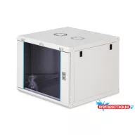   DIGITUS Dynamic-N DN-37106 19" 9U 474x600x600mm lapraszerelt üvegajtós szürke fali rack szekrény