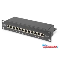  DIGITUS DN-91612S Cat.6 12port asztali fekete árnyékolt patch panel