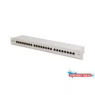   DIGITUS DN-91624S 19" 1U 24port Cat.6 kompakt szürke árnyékolt patch panel