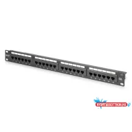   DIGITUS DN-91624U-CR 19" 1U 24port Cat.6 kompakt fekete árnyékolatlan patch panel