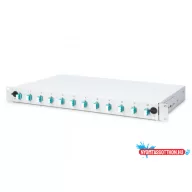   DIGITUS DN-96331/3 19" 1U 12xLC duplex OM3 toldóval pigtaillel és kötőkazettával szerelt optikai patch panel