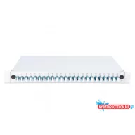   DIGITUS DN-96332/9 19" 1U 24xLC duplex OS2 toldóval pigtaillel és kötőkazettával szerelt optikai patch panel