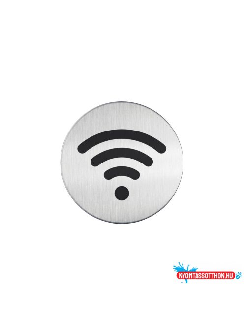 Piktogram, információs tábla, átmérõ 83mm, WIFI Durable ezüst