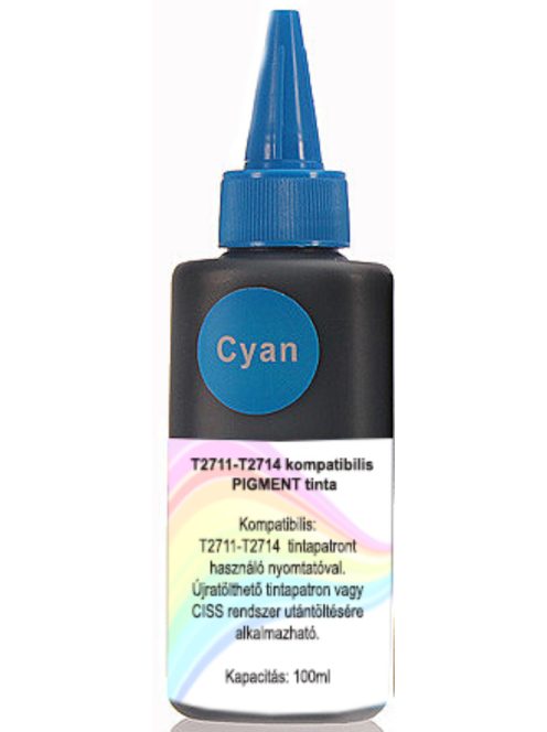 T2712 cyan kompatibilis pigment alapú tinta, 100ml (db)