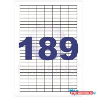Etikett címke, 24,4x10mm, 100 lap, 189 címke/lap