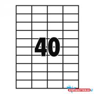 Etikett címke, 48,5x25,4mm, 100 lap, 40 címke/lap