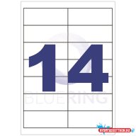 Etikett címke, 99,1x38mm, 100 lap, 14 címke/lap