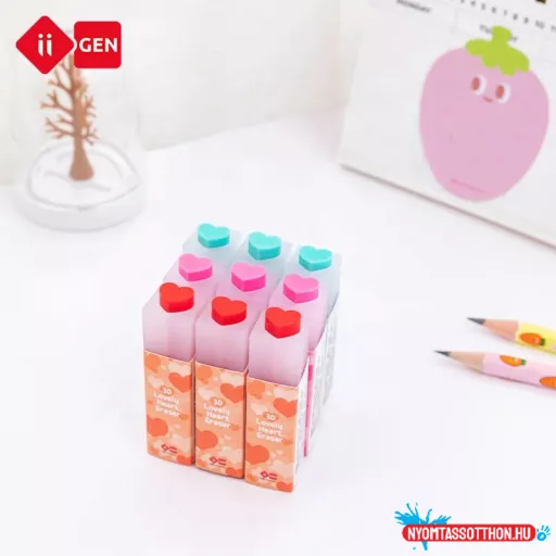 Cuki radír - szívecskés