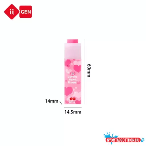 Cuki radír - szívecskés