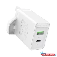   TÖLTŐ USB-A+C (2port, 18W/20W,fehér, UK csatlakozó), Vention