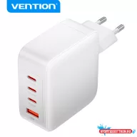   Vention 4-port USB-C+C+C+A (140W/140W/30W/18W 4-portos, GaN, fehér),1,5m, töltő