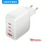 Vention 4-port USB-C+C+C+A (140W/140W/30W/18W 4-portos, GaN, fehér),1,5m, töltő