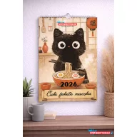 2026 Macskák - fekete macskás fali naptár (A4)
