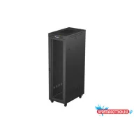 Lanberg FF01-6042-23BL 19" 42U SZÉL:600mm MÉLY:1000mm MAG:2127mm lapraszerelt LCD hálós fémajtós fe