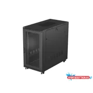 Lanberg FF01-6222-23B 19" 22U SZÉL:600mm MÉLY:1200mm MAG:1200mm lapraszerelt hálós fémajtós fekete 