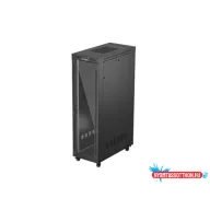 Lanberg FF01-6242-12BL 19" 42U SZÉL:600mm MÉLY:1200mm MAG:2018 mm lapraszerelt LCD üvegajtós fekete