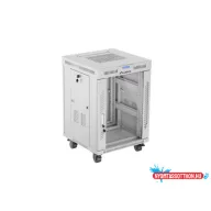 Lanberg FF01-6615-12SL 19" 15U SZÉL:600mm MÉLY:600mm MAG:922mm lapraszerelt LCD üvegajtós szürke ál