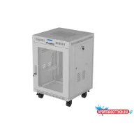   Lanberg FF01-6615-23SL 19" 15U SZÉL:600mm MÉLY:600mm MAG:820mm lapraszerelt LCD hálós fémajtós szürke álló rack szekrény