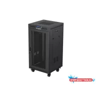 Lanberg FF01-6622-23BL 19" 22U SZÉL:600mm MÉLY:600mm MAG:1239mm lapraszerelt LCD hálós fémajtós fek