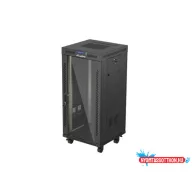 Lanberg FF01-6624-12BL 19" 24U SZÉL:600mm MÉLY:600mm MAG:1320mm lapraszerelt LCD üvegajtós fekete á