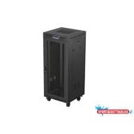 Lanberg FF01-6627-23BL 19" 27U SZÉL:600mm MÉLY:600mm MAG:1461mm lapraszerelt LCD hálós fémajtós fek