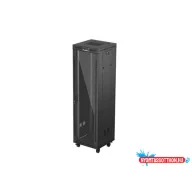Lanberg FF01-6642-12BL 19" 42U SZÉL:600mm MÉLY:600mm MAG:2097mm lapraszerelt LCD üvegajtós fekete á