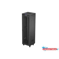 Lanberg FF01-6642-23BL 19" 42U SZÉL:600mm MÉLY:600mm MAG:2127mm lapraszerelt LCD hálós fémajtós fek