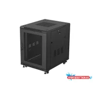 Lanberg FF01-6815-23B 19" 15U SZÉL:600mm MÉLY:800mm MAG:848mm lapraszerelt hálós fémajtós fekete ál