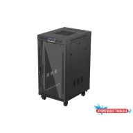 Lanberg FF01-6822-12BL 19" 22U SZÉL:600mm MÉLY:800mm MAG:1239mm lapraszerelt LCD üvegajtós fekete á