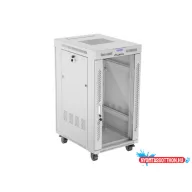 Lanberg FF01-6822-12SL 19" 22U SZÉL:600mm MÉLY:800mm MAG:1233mm lapraszerelt LCD üvegajtós szürke á