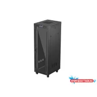 Lanberg FF01-6837-12BL 19" 37U SZÉL:600mm MÉLY:800mm MAG:1900mm lapraszerelt LCD üvegajtós fekete á