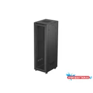 Lanberg FF01-6842-23B 19" 42U SZÉL:600mm MÉLY:800mm MAG:2047mm lapraszerelt hálós fémajtós fekete á