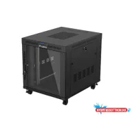 Lanberg FF01-8015-12BL 19" 15U SZÉL:800mm MÉLY:1000mm MAG:928mm lapraszerelt LCD üvegajtós fekete s