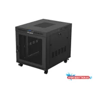 Lanberg FF01-8015-23BL 19" 15U SZÉL:800mm MÉLY:1000mm MAG:928mm lapraszerelt LCD halós fémajtós fek