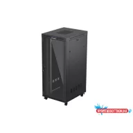 Lanberg FF01-8037-12BL 19" 37U SZÉL:800mm MÉLY:1000mm MAG:1906mm lapraszerelt LCD üvegajtós fekete 