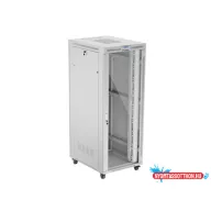 Lanberg FF01-8042-12SL 19" 42U SZÉL:800mm MÉLY:1000mm MAG:2121mm lapraszerelt LCD üvegajtós szürke 