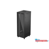 Lanberg FF01-8047-12BL 19" 47U SZÉL:800mm MÉLY:1000mm MAG:2344mm lapraszerelt LCD üvegajtós fekete 