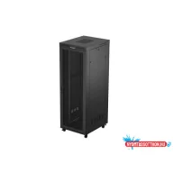 Lanberg FF01-8047-23BL 19" 47U SZÉL:800mm MÉLY:1000mm MAG:2344mm lapraszerelt LCD hálós fémajtós fe