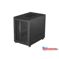 Lanberg FF01-8222-23B 19" 22U SZÉL:800mm MÉLY:1200mm MAG:1200mm lapraszerelt hálós fémajtós fekete 