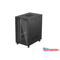 Lanberg FF01-8227-12BL 19" 27U SZÉL:800mm MÉLY:1200mm MAG:1456mm lapraszerelt LCD üvegajtós fekete 