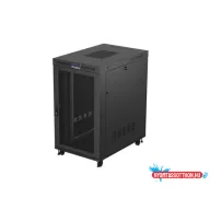 Lanberg FF01-8227-23BL 19" 27U SZÉL:800mm MÉLY:1200mm MAG:1456 lapraszerelt LCD hálós fémajtós feke