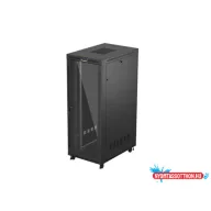Lanberg FF01-8242-12BL 19" 42U SZÉL:800mm MÉLY:1200mm MAG:2127mm lapraszerelt LCD üvegajtós fekete 