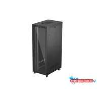 Lanberg FF01-8247-12BL 19" 47U SZÉL:800mm MÉLY:1200mm MAG:2350mm lapraszerelt LCD üvegajtós fekete 