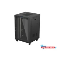 Lanberg FF01-8822-12BL 19" 22U SZÉL:800mm MÉLY:800mm MAG:1239mm lapraszerelt LCD üvegajtós fekete á