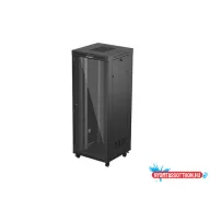 Lanberg FF01-8842-12BL 19" 42U SZÉL:800mm MÉLY:800mm MAG:2122mm LCD lapraszerelt üvegajtós fekete á